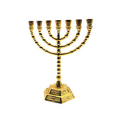 Menorah Hanukkah Candle Holder Jerusalem Home Decor 12 Tribes Jewish Candelabra Judaica 7 Branch Metal Candlestick