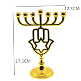 Menorah Hanukkah Candle Holder Jerusalem Home Decor 12 Tribes Jewish Candelabra Judaica 7 Branch Metal Candlestick