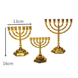 Menorah Hanukkah Candle Holder Jerusalem Home Decor 12 Tribes Jewish Candelabra Judaica 7 Branch Metal Candlestick