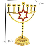 Menorah Hanukkah Candle Holder Jerusalem Home Decor 12 Tribes Jewish Candelabra Judaica 7 Branch Metal Candlestick