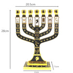 Menorah Hanukkah Candle Holder Jerusalem Home Decor 12 Tribes Jewish Candelabra Judaica 7 Branch Metal Candlestick