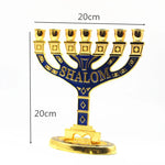 Menorah Hanukkah Candle Holder Jerusalem Home Decor 12 Tribes Jewish Candelabra Judaica 7 Branch Metal Candlestick