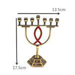 Menorah Hanukkah Candle Holder Jerusalem Home Decor 12 Tribes Jewish Candelabra Judaica 7 Branch Metal Candlestick