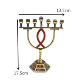 Menorah Hanukkah Candle Holder Jerusalem Home Decor 12 Tribes Jewish Candelabra Judaica 7 Branch Metal Candlestick