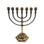 Menorah Hanukkah Candle Holder Jerusalem Home Decor 12 Tribes Jewish Candelabra Judaica 7 Branch Metal Candlestick