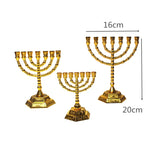 Menorah Hanukkah Candle Holder Jerusalem Home Decor 12 Tribes Jewish Candelabra Judaica 7 Branch Metal Candlestick