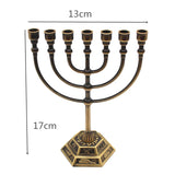 Menorah Hanukkah Candle Holder Jerusalem Home Decor 12 Tribes Jewish Candelabra Judaica 7 Branch Metal Candlestick