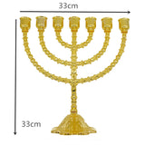 Menorah Hanukkah Candle Holder Jerusalem Home Decor 12 Tribes Jewish Candelabra Judaica 7 Branch Metal Candlestick