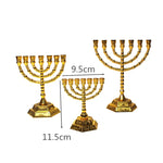 Menorah Hanukkah Candle Holder Jerusalem Home Decor 12 Tribes Jewish Candelabra Judaica 7 Branch Metal Candlestick