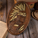 Native American Indian Wooden Plaque Modern Simple Home Living Room Backdrop Wall Decor Wall Art Custom Free Shipping