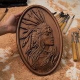 Native American Indian Wooden Plaque Modern Simple Home Living Room Backdrop Wall Decor Wall Art Custom Free Shipping