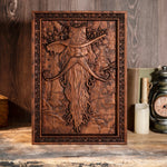Natural ash wood brown robe Radagast forest elf magician wood carving art wall decoration creative wood products decoration