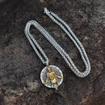 New Design Stainless Steel PVD Gold Plating Celtic Skull Warrior Pendant Necklace