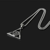 New Eye of Horus Pendant Necklace for Men's Sweater Chain Fashion Hip Hop Stainless Steel Trend Triangle Jewelry Gift