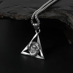 New Eye of Horus Pendant Necklace for Men's Sweater Chain Fashion Hip Hop Stainless Steel Trend Triangle Jewelry Gift