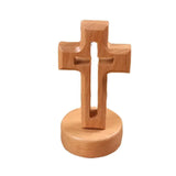 New diy wooden cross ornaments standing Christian baptism cross decoration small handicrafts home suitable for home church