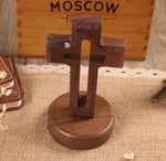 New diy wooden cross ornaments standing Christian baptism cross decoration small handicrafts home suitable for home church