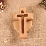 New diy wooden cross ornaments standing Christian baptism cross decoration small handicrafts home suitable for home church