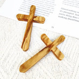 Olive Wood Caring Cross Pocket Jesus Christ Church Gift Religious Christmas Prayer