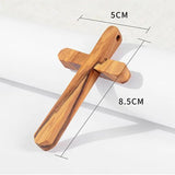 Olive Wood Caring Cross Pocket Jesus Christ Church Gift Religious Christmas Prayer