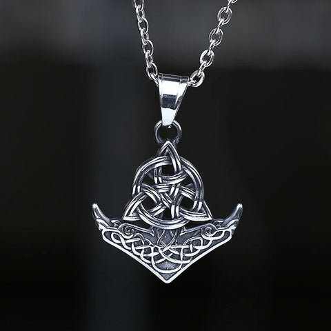 Original Viking Stainless Steel Thor Hammer Multiple Styles Domineering Unisex Knot Necklace Pendant