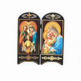 Orthodox Icons Catholic Wood Jesus Virgen Maria Double Screen Ornaments Christ Church Utensils Religious Figure Gift