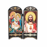 Orthodox Icons Catholic Wood Jesus Virgen Maria Double Screen Ornaments Christ Church Utensils Religious Figure Gift