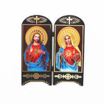 Orthodox Icons Catholic Wood Jesus Virgen Maria Double Screen Ornaments Christ Church Utensils Religious Figure Gift