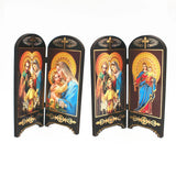 Orthodox Icons Catholic Wood Jesus Virgen Maria Double Screen Ornaments Christ Church Utensils Religious Figure Gift