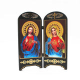 Orthodox Icons Catholic Wood Jesus Virgen Maria Double Screen Ornaments Christ Church Utensils Religious Figure Gift