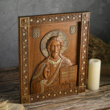 Orthodox icon Jesus statue religious saint plaque church interior home wall decoration ornaments Christian gift