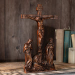 Passion scene ornaments Jesus was crucified on the cross Christian home decorations altar church Jesus statue wooden cross