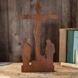 Passion scene ornaments Jesus was crucified on the cross Christian home decorations altar church Jesus statue wooden cross