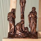 Passion scene ornaments Jesus was crucified on the cross Christian home decorations altar church Jesus statue wooden cross