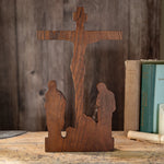 Passion scene ornaments Jesus was crucified on the cross Christian home decorations altar church Jesus statue wooden cross