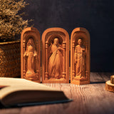 Portable church mini Christian altar decoration Catholic holy objects three-box crafts ornaments Jesus statue Joseph Virgin Mary