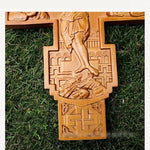 Religious Crafts Orthodox Cross Beech Wood Carving Holy Family Trinity Home Decoration Church Souvenirs