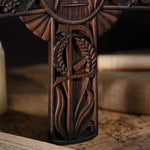 Religious communion cross, Christian decoration for indoor wall hanging, wood carved cross, priest's cross, communion gift