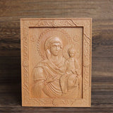 Religious statue of Jesus Christ and the Virgin Mary Catholic icon wooden photo frame home blessing relief crafts ornaments