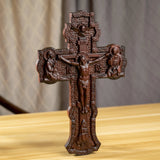 Russian Orthodox cross, Jesus wall wooden cross, Orthodox icon, Christian home decoration, religious statue saint