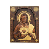 Sacred Heart of Jesus Catholic Jesus Statue Religious Wooden Plaque Wall Hanging Church Room Home and Decoration Christmas Gift