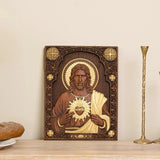 Sacred Heart of Jesus Catholic Jesus Statue Religious Wooden Plaque Wall Hanging Church Room Home and Decoration Christmas Gift