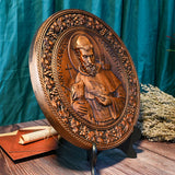 Saint Francis - religious figure icon decorative ornaments, wooden crafts, natural solid wood, home wood carving gifts