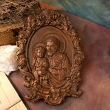 Saint Joseph Wood Carving, Religious Icons, Father's Day Christian Gift, Wall Art Work, Figure Carving, Catholic Home Decor