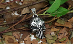 New Good Polished  Stainless Steel Punk Skeleton Mask Pendant Necklace  Biker Jewelry For Boyfriend Gift