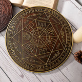 Seven Archangels Saint Michael Seal Wood Carved Home Ornament Protection Amulet Hanging Plaque