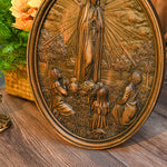 Solid Wood Carving Crafts Ornaments, Our Lady of Fatima, Catholic Saint statues, Wooden Wall Hanging, Home Decoration