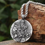 Stainless Steel Nordic Design Amulet Pendant Norse God Thor Necklace Viking Jewelry