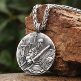 Stainless Steel Nordic Design Amulet Pendant Scandinavian Hero Norse KIng Harald Fairhair Necklace Viking Jewelry