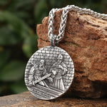 Stainless Steel Nordic Design Norse Historical Hero Pendant Necklace Viking Jewelry